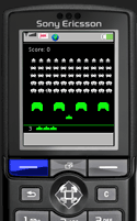 Sony Ericsson Mobile playing Space Invaders